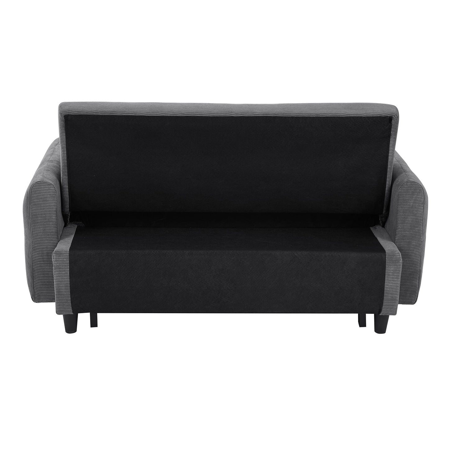 Hudson Modern Dark Grey Loveseat Sleeper in Textured Corduroy
