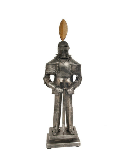 18" Gray Metal Knight Figurine