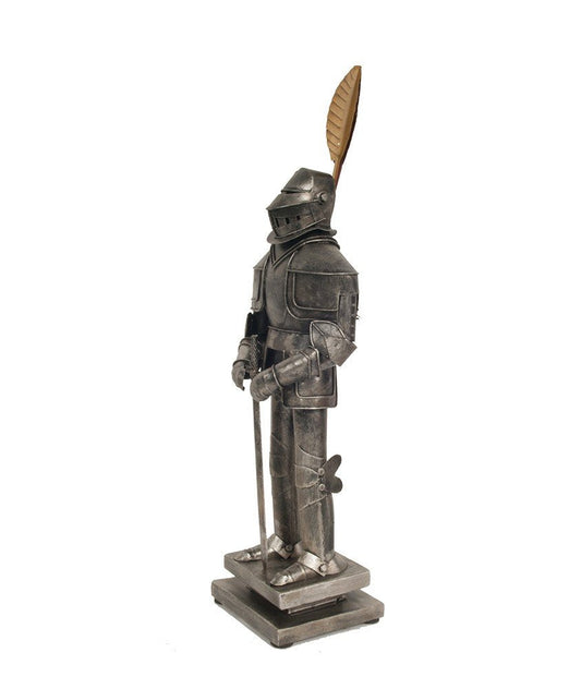 18" Gray Metal Knight Figurine