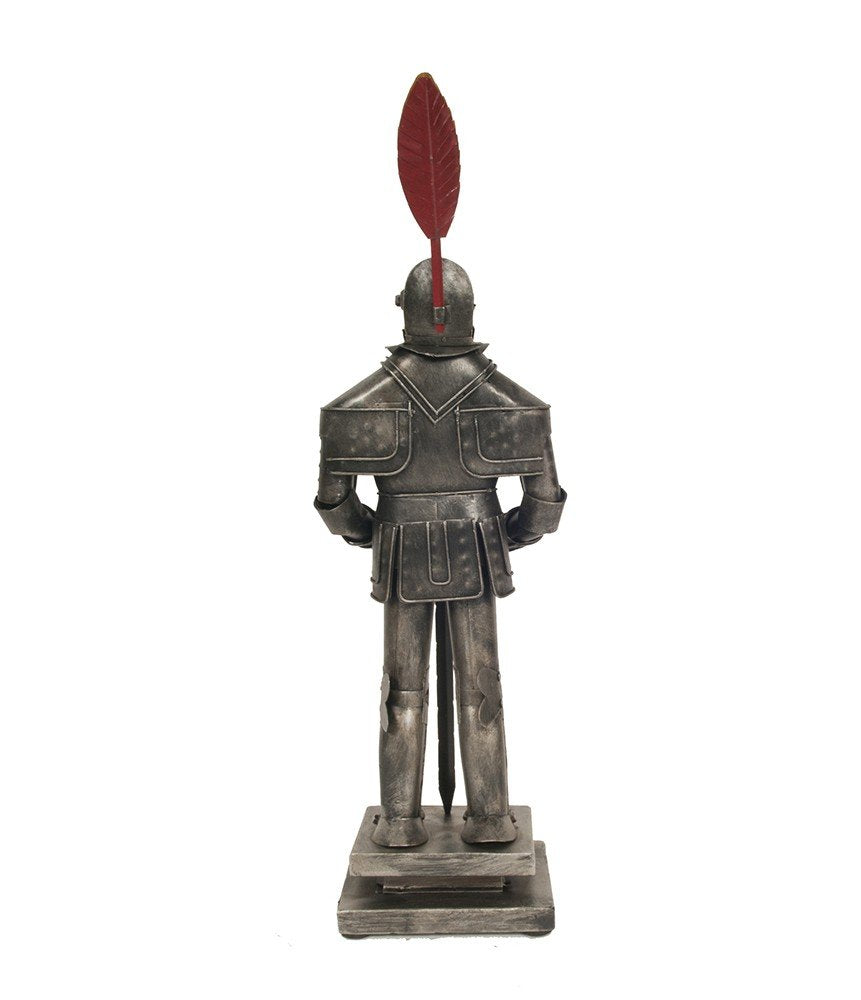 18" Gray Metal Knight Figurine