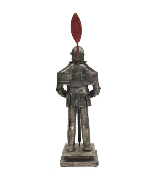 18" Gray Metal Knight Figurine