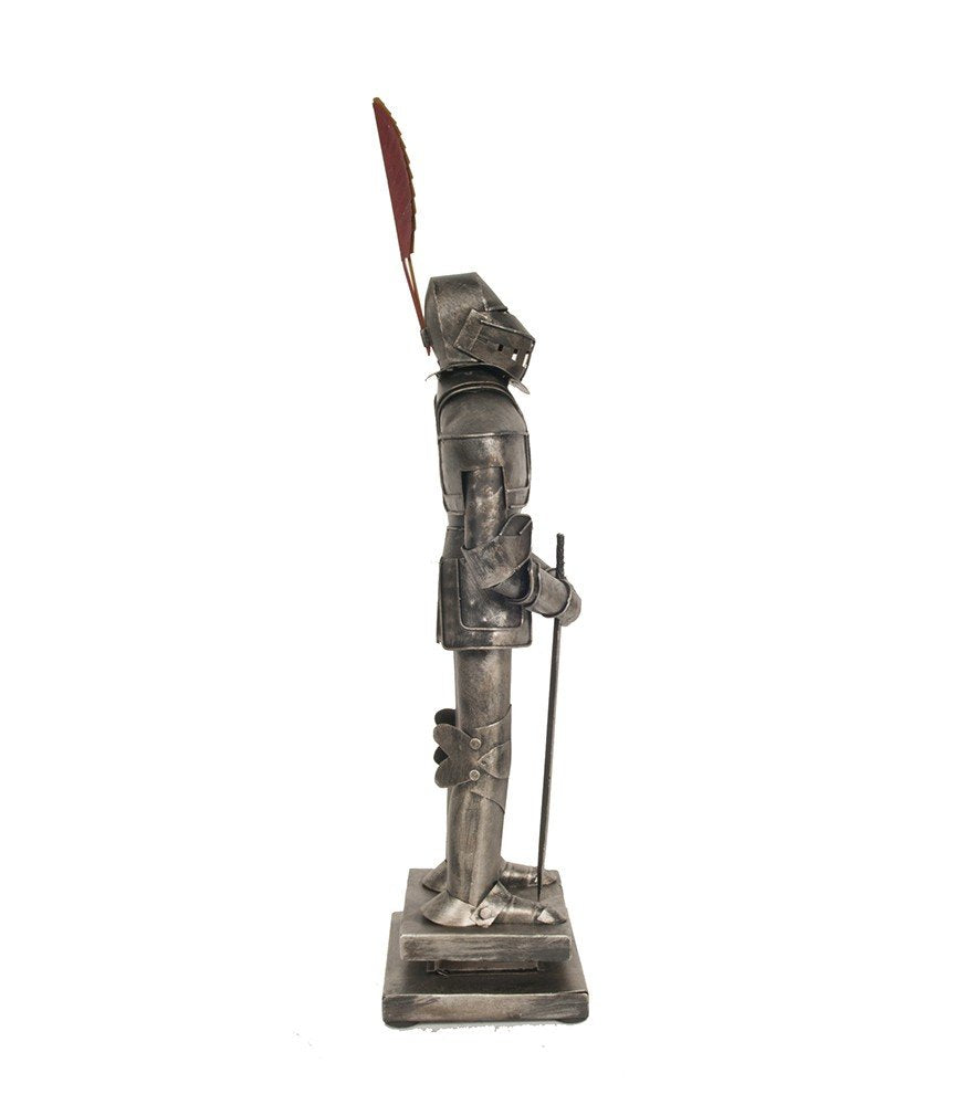 18" Gray Metal Knight Figurine