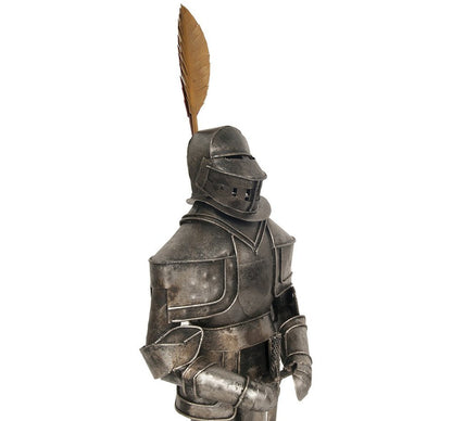 18" Gray Metal Knight Figurine