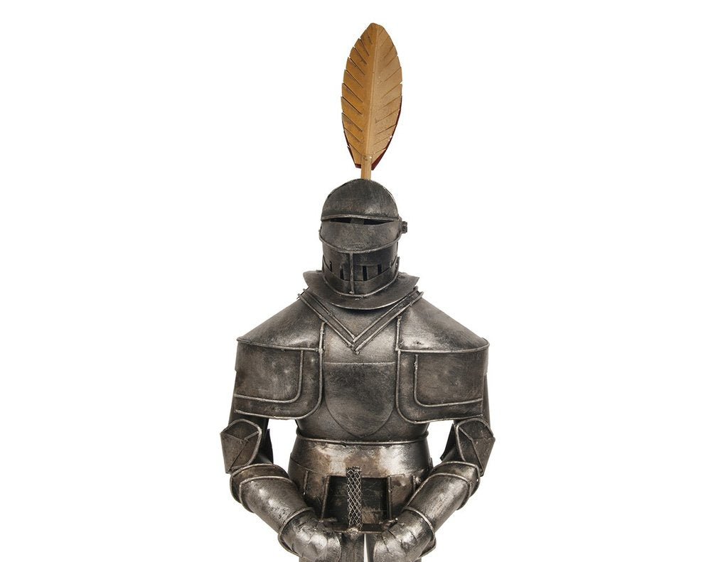 18" Gray Metal Knight Figurine