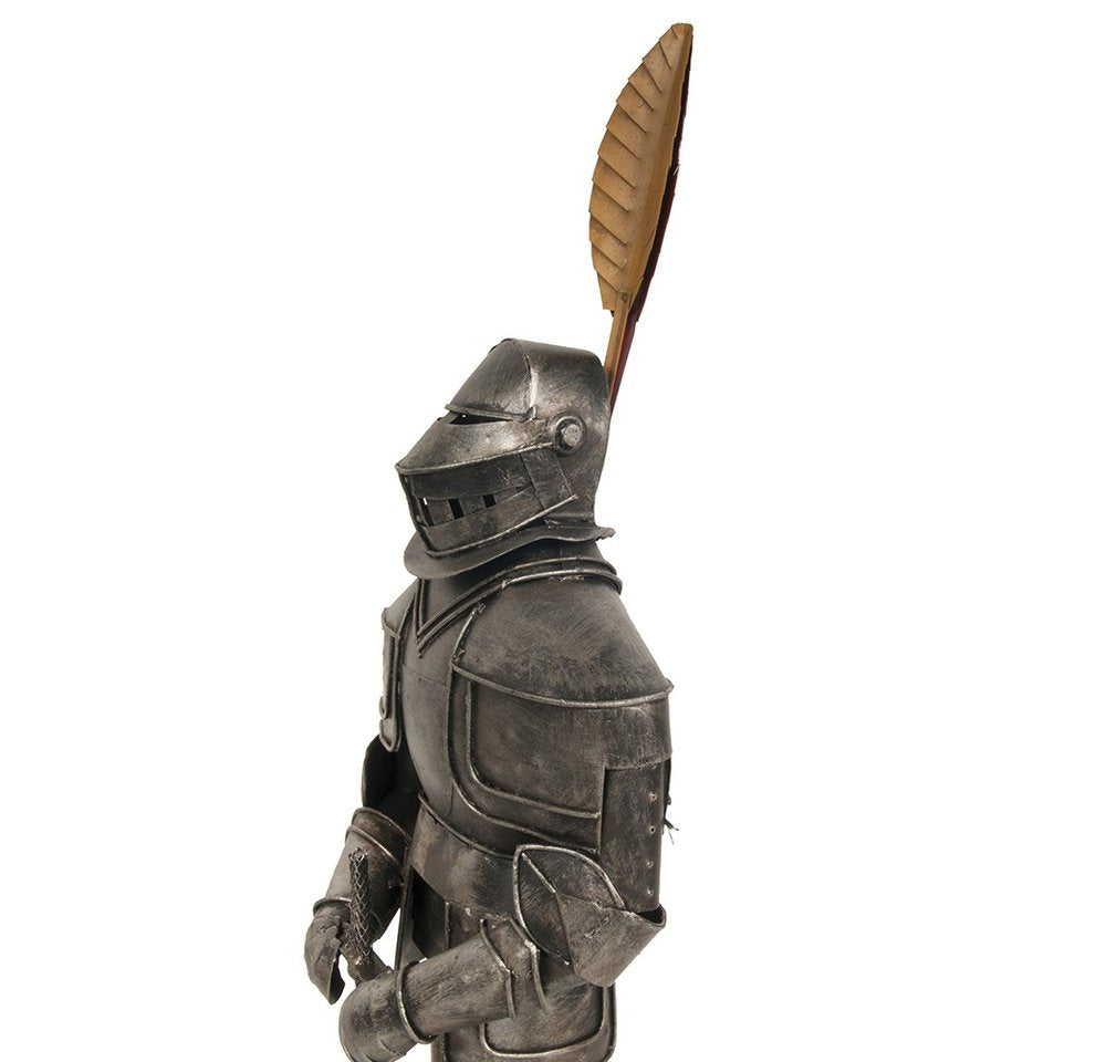 18" Gray Metal Knight Figurine