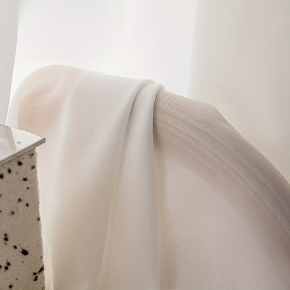 Country Rustic White Yarn Semi-Sheer Curtains