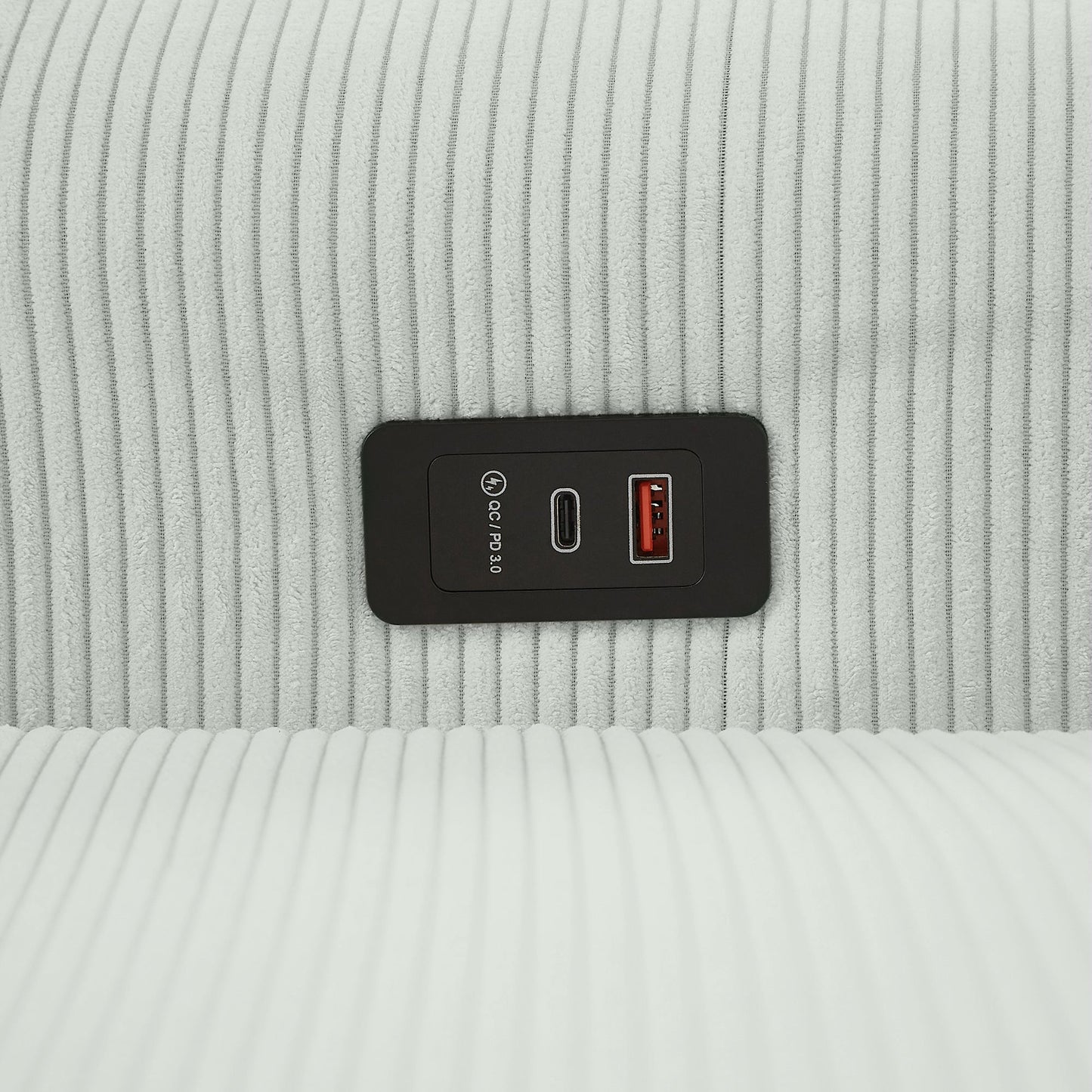 Willow Sage Green Corduroy Loveseat Sleeper - Mid-Century Style