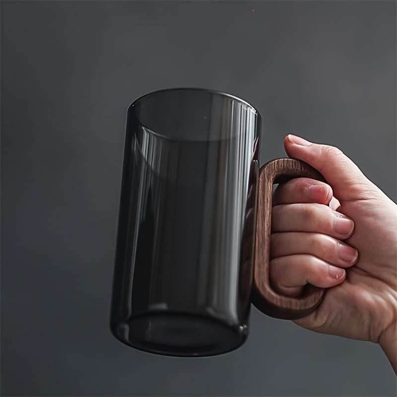 Curated Sip Glass Mug Set with Natural Walnut Handle | Sustainable & Stylish