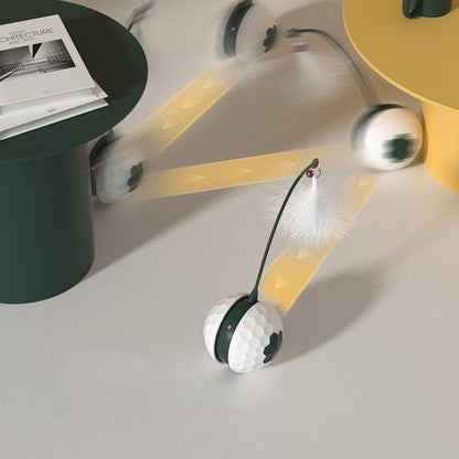 Electric Interactive Cat Toy with Feather – USB Rechargeable Automatic Cat Teaser