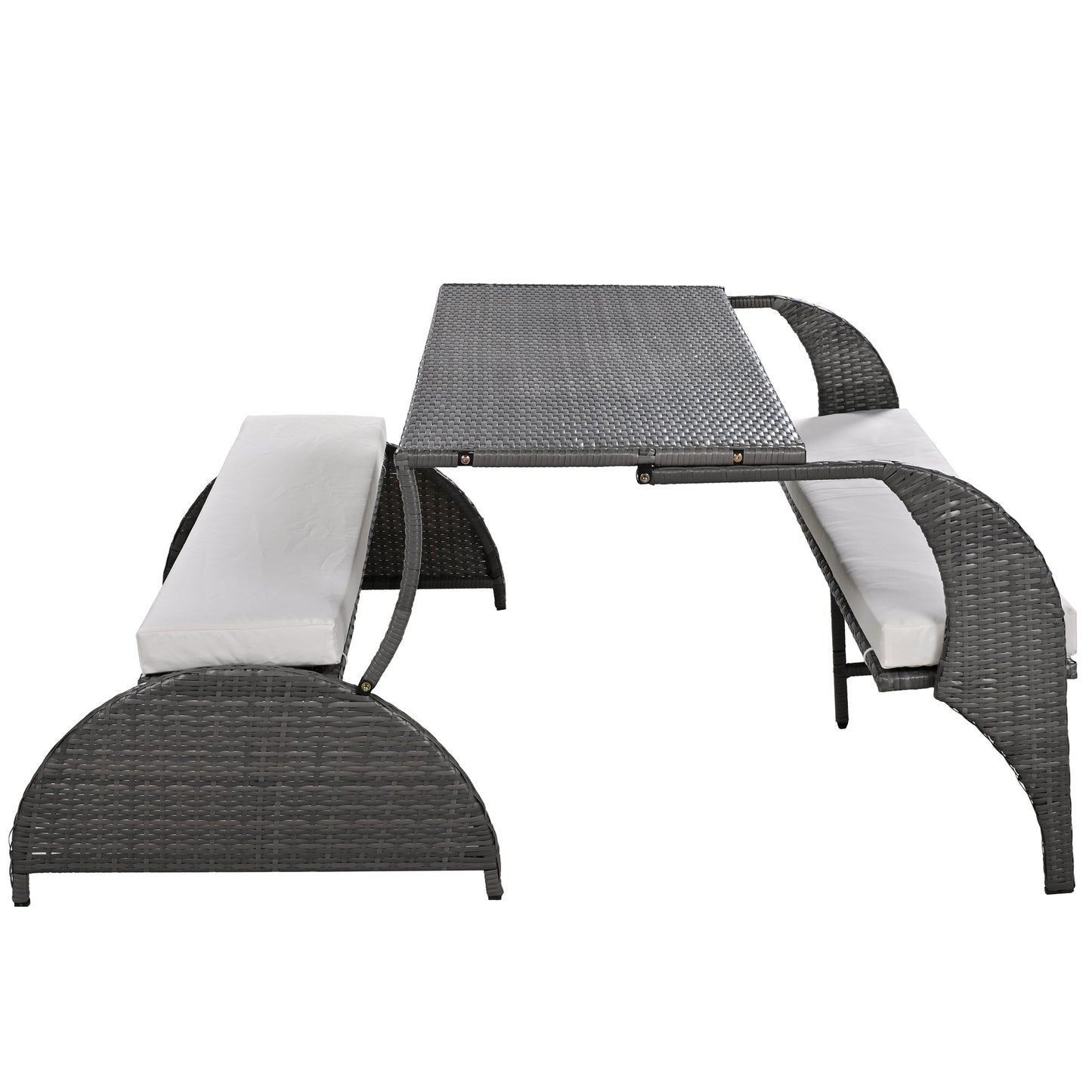 2-in-1 Convertible Outdoor Loveseat/Table Set