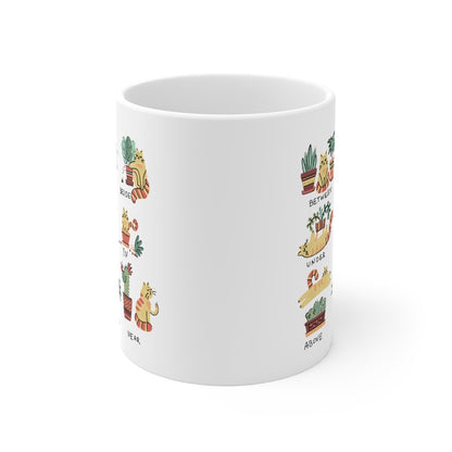 Cat and Plant Lover's Ceramic Mug