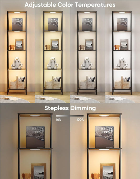 RGBW 5-Tier Display Floor Lamp – Color-Changing with Adjustable Brightness