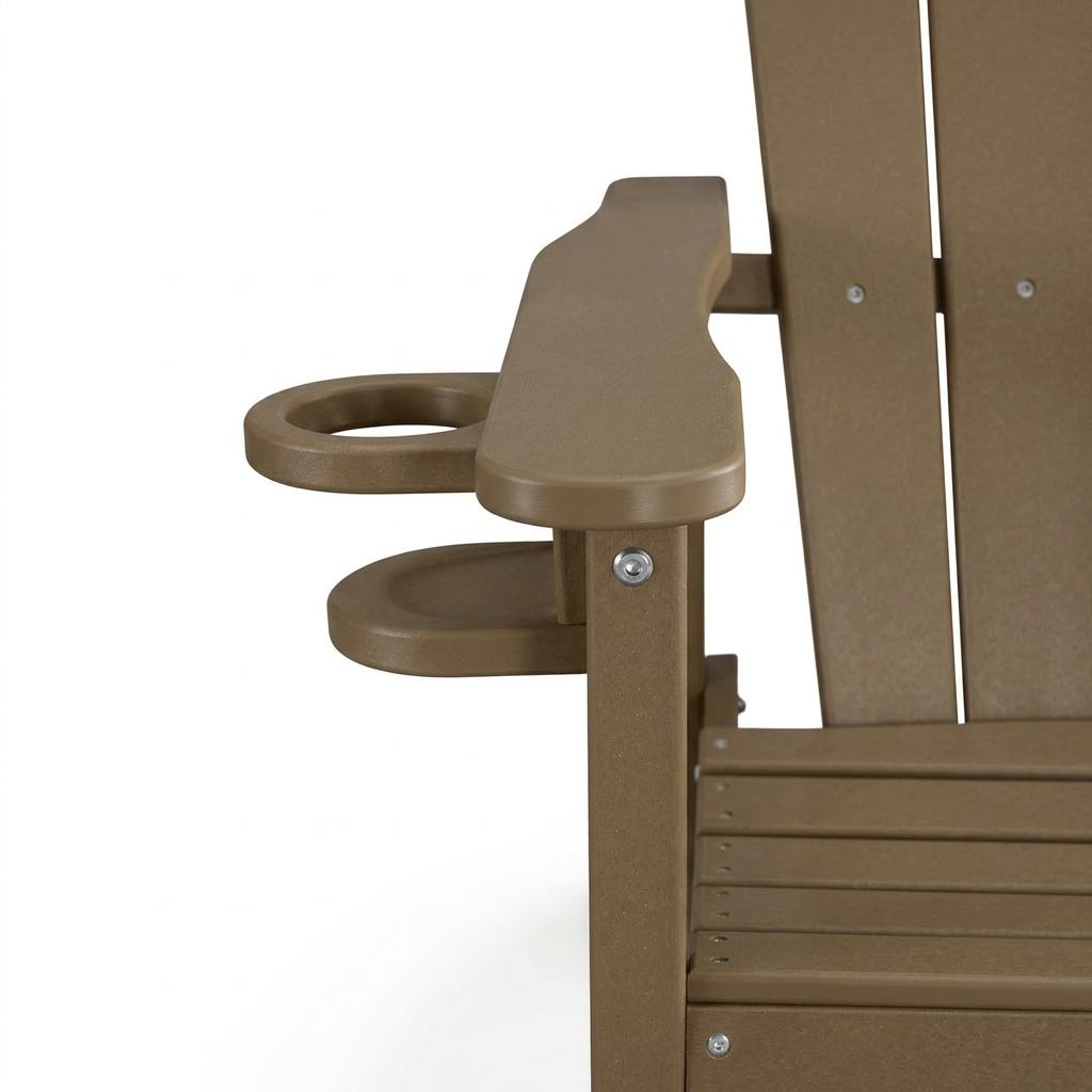 All-Weather HDPE Bar Height Adirondack Chair with Cup Holder