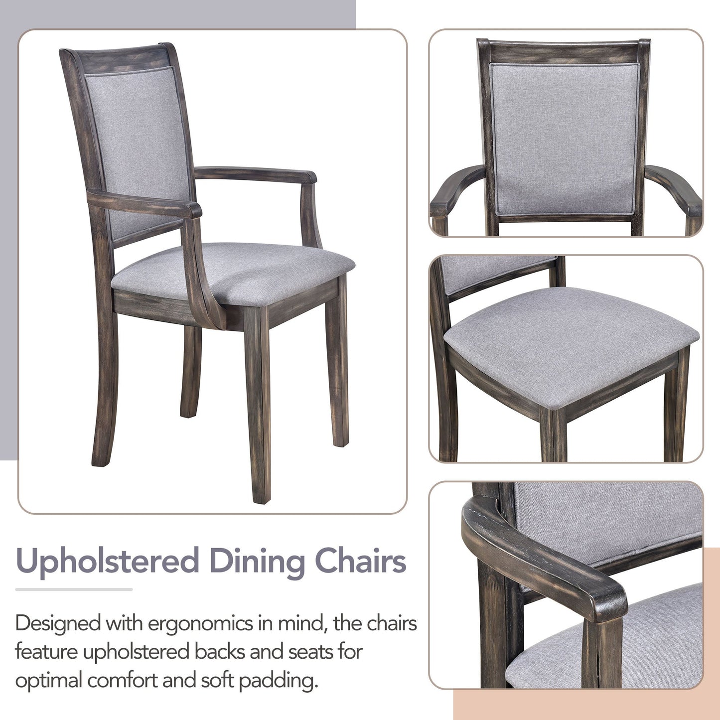 Extendable Trestle Table & Upholstered Linen Chairs
