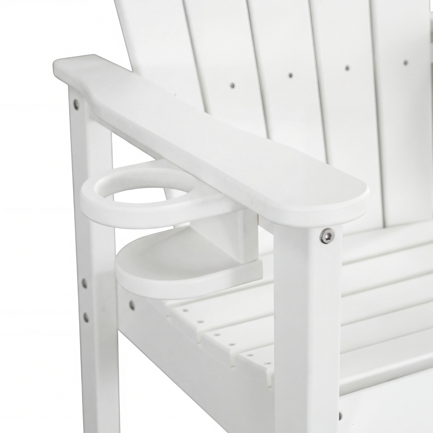 All-Weather HDPE Bar Height Adirondack Chair with Cup Holder