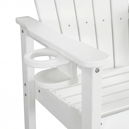 All-Weather HDPE Bar Height Adirondack Chair with Cup Holder