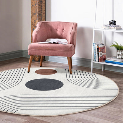 Abstract Minimalist Circular Rug