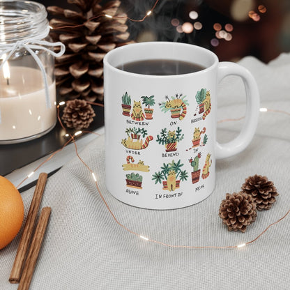 Cat and Plant Lover's Ceramic Mug