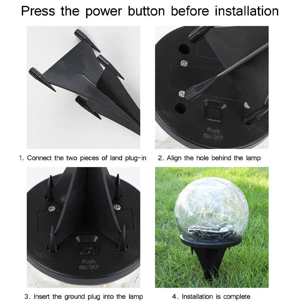 Solar-Powered Cracked Glass Ball Lights