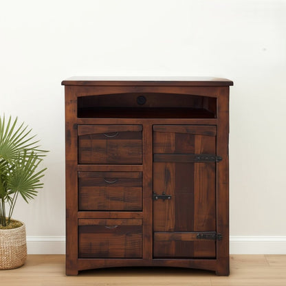 43" Brown Solid Wood Gentleman’s Chest – Rustic Charm, Lasting Function