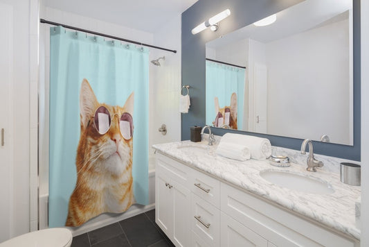 Cat Rules Shower Curtain