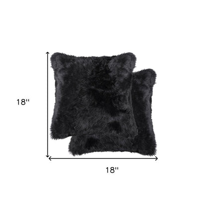 Black Sheepskin Throw Pillows – Luxurious Texture, Modern Edge