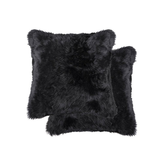 Black Sheepskin Throw Pillows – Luxurious Texture, Modern Edge