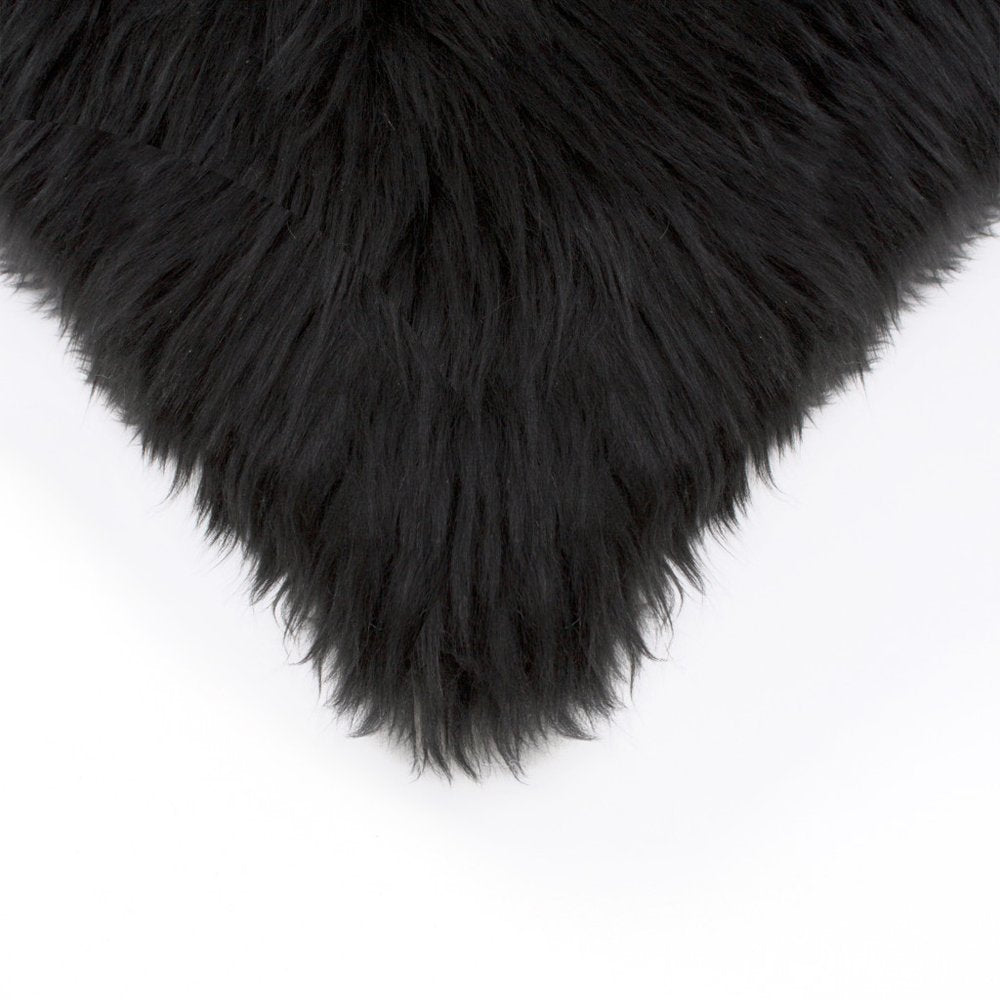 Black Sheepskin Throw Pillows – Luxurious Texture, Modern Edge