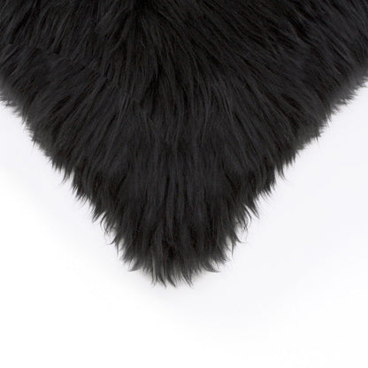 Black Sheepskin Throw Pillows – Luxurious Texture, Modern Edge