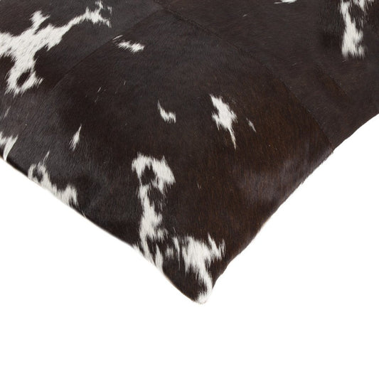 Chocolate &amp; White Cowhide Throw Pillows – Luxe Texture in Rich Neutrals