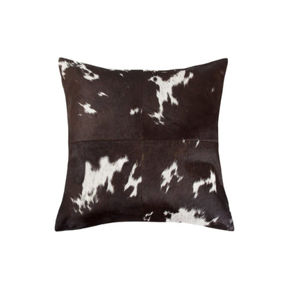 Chocolate &amp; White Cowhide Throw Pillows – Luxe Texture in Rich Neutrals