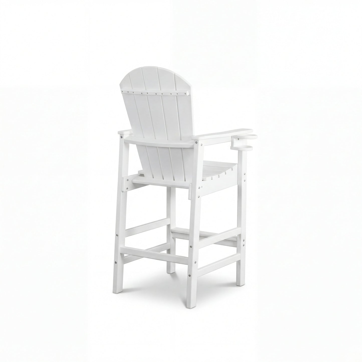All-Weather HDPE Bar Height Adirondack Chair with Cup Holder
