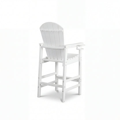 All-Weather HDPE Bar Height Adirondack Chair with Cup Holder