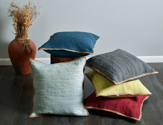 Bohemian Hand-Woven Cotton & Jute Throw Pillow Set (Set of 2)