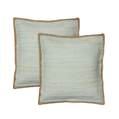 Bohemian Hand-Woven Cotton & Jute Throw Pillow Set (Set of 2)