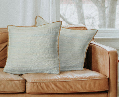 Bohemian Hand-Woven Cotton & Jute Throw Pillow Set (Set of 2)