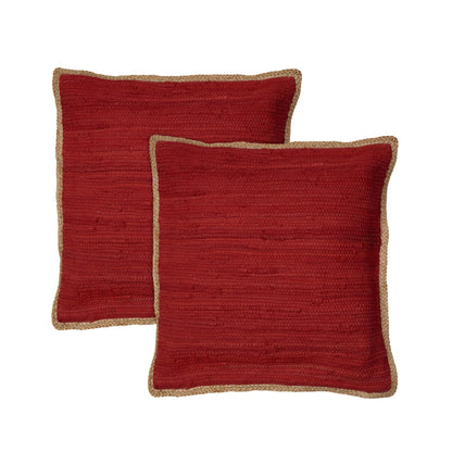 Bohemian Hand-Woven Cotton & Jute Throw Pillow Set (Set of 2)