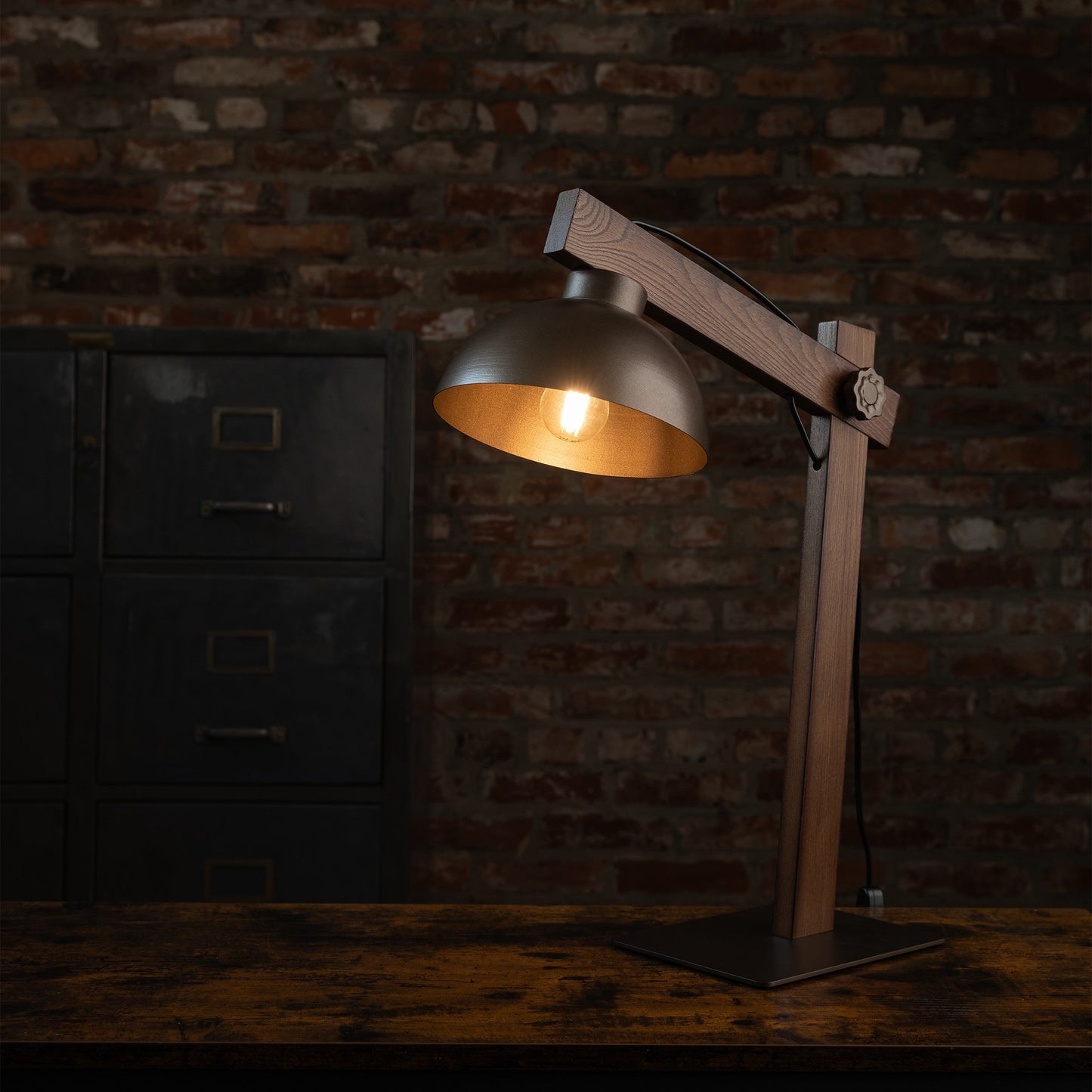 Brown Scandinavian Industrial Night Lamp – OSLO Multi-Light Collection