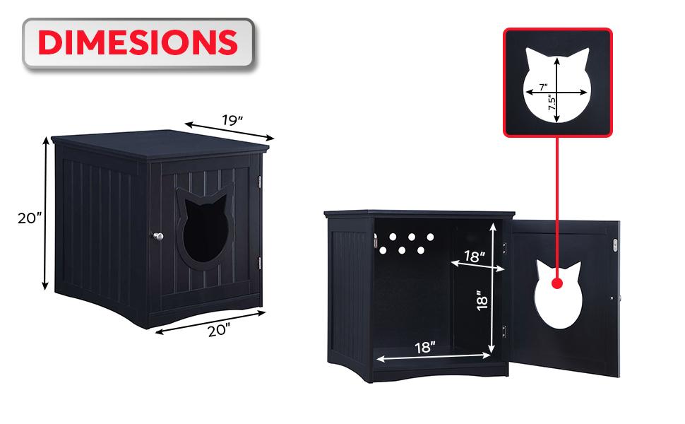 Multi-Use Cat Furniture Nightstand & Litter Enclosure