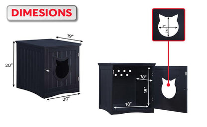 Multi-Use Cat Furniture Nightstand & Litter Enclosure