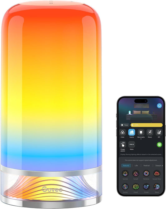 Smart RGBIC Table Lamp with 64 Scenes, Voice Control & Music Sync