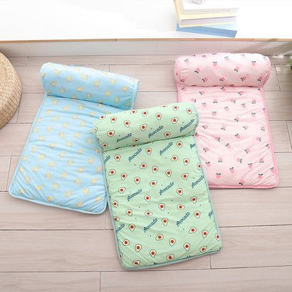Ice Silk Cooling Pet Mat with Non-Slip Bottom & Pillow
