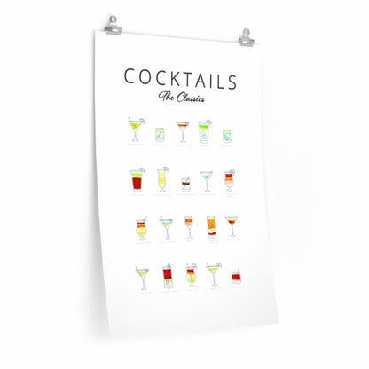 Stylish Cocktail Recipe Wall Art – Unframed Matte Poster