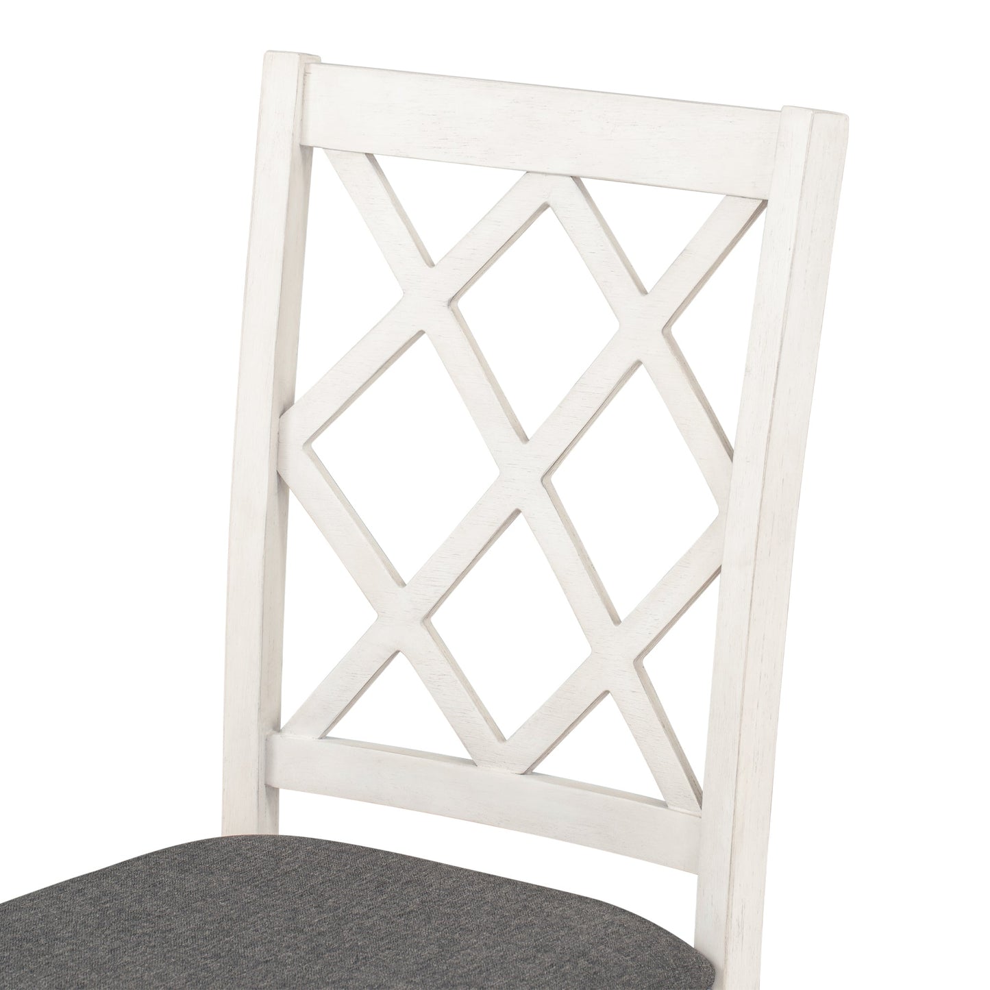 42” Pedestal Dining Table Set for 4 — Brown Wood & Linen Seating