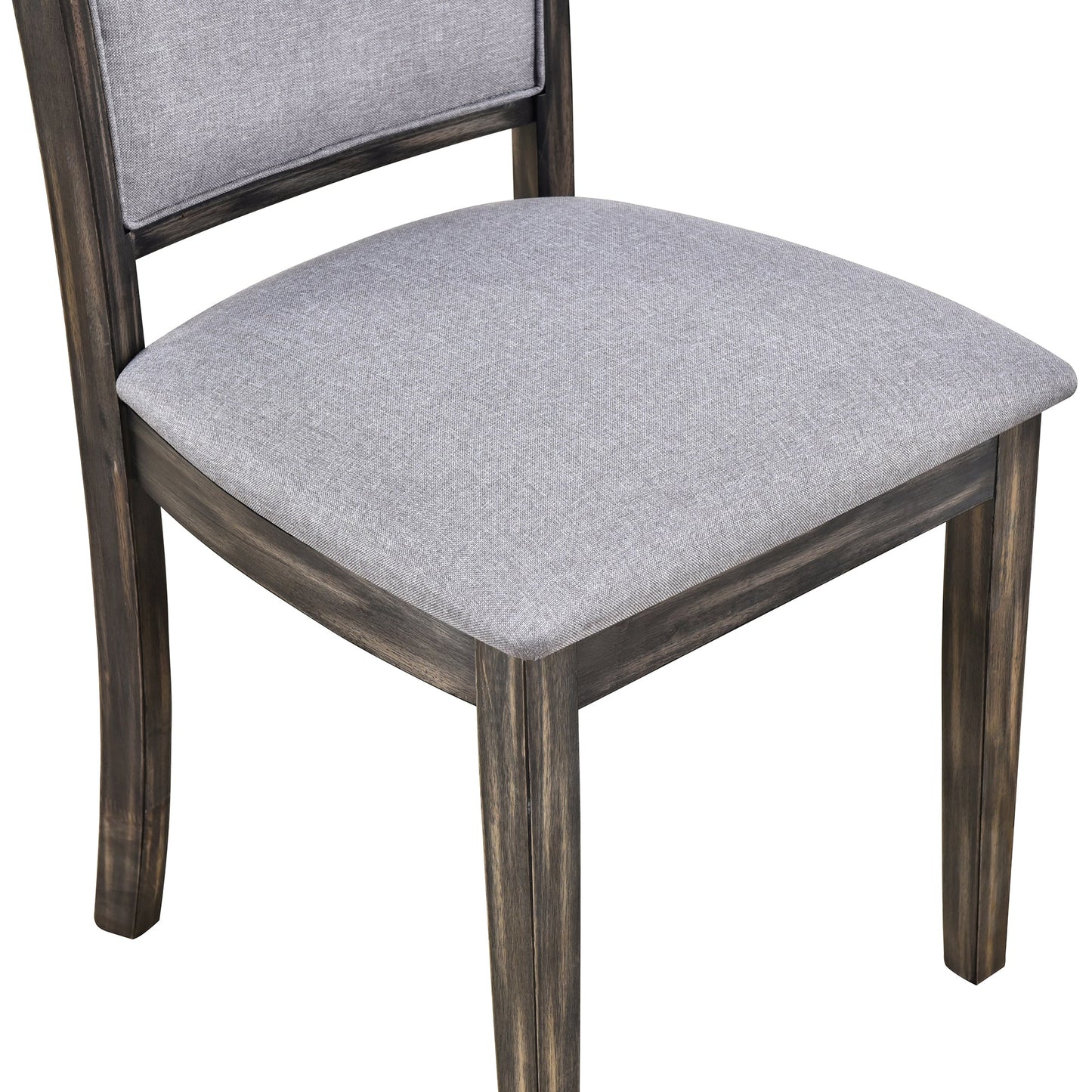 Extendable Trestle Table & Upholstered Linen Chairs