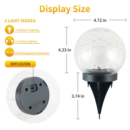 Solar-Powered Cracked Glass Ball Lights