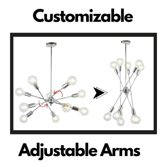 Modern Sputnik Chandelier Lighting 10 Lights With Adjustable
