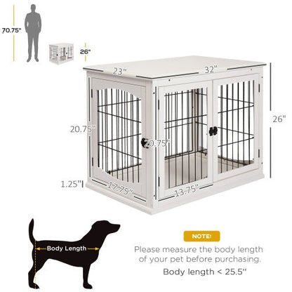 Space-Saving Dog Crate Coffee Table for Small to Medium Dogs