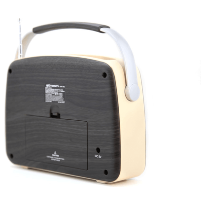 Emerson Retro Radio Bluetooth 5.0 Portable AM/FM Rechargeable Analog Wood Finish