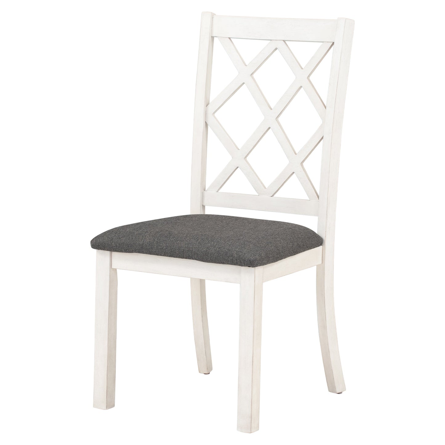 42” Pedestal Dining Table Set for 4 — Brown Wood & Linen Seating